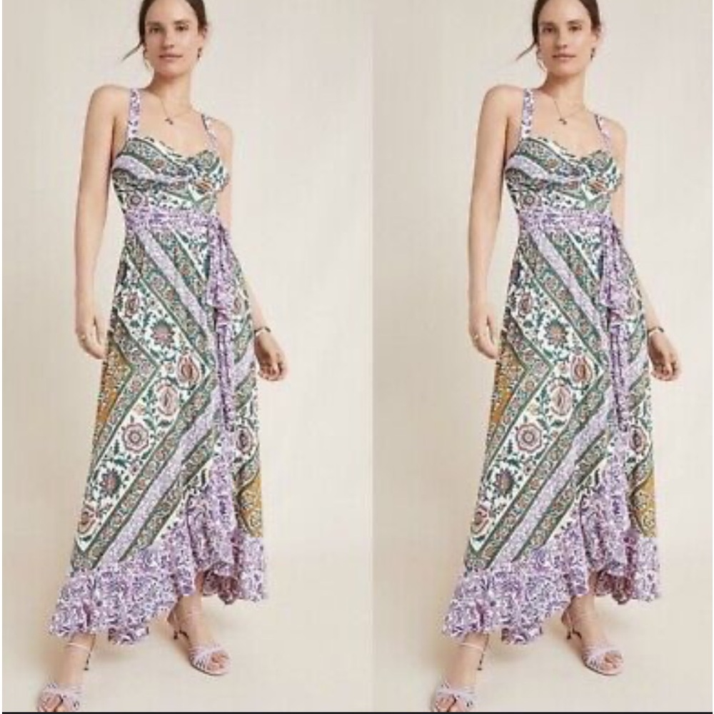 Anthropologie Maeve Gabriela Maxi Dress Floral sleeveless multi color s…
